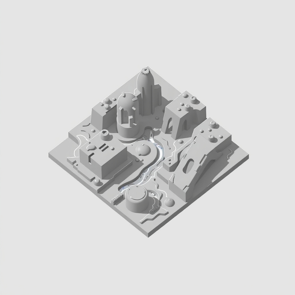 First-person shooter game level map layout visualization