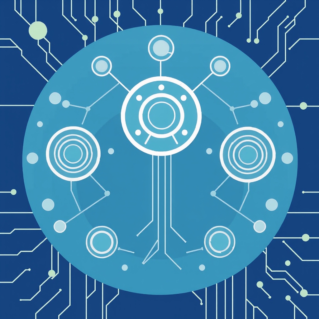 Multi-agent AI systems collaboration concept