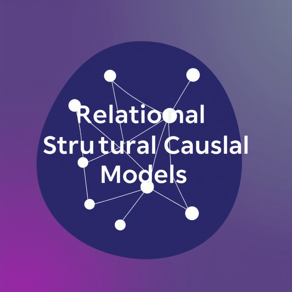 Causal graph with interconnected nodes representing objects and relations
