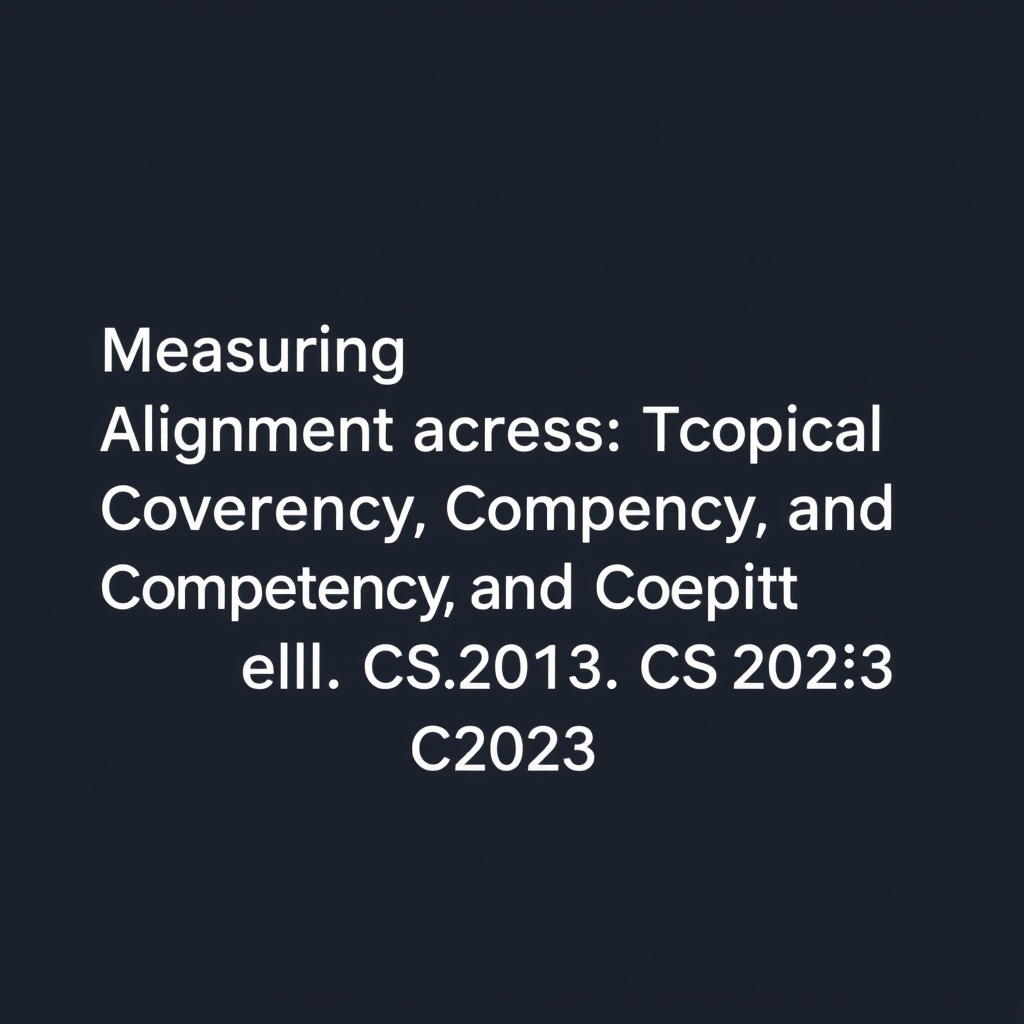 Computer science curriculum standards alignment measurement framework